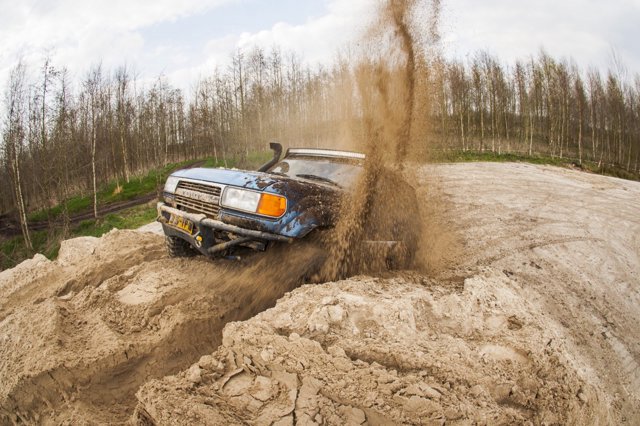 Land Cruiser in the mud